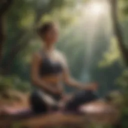 Woman practicing yoga in serene nature