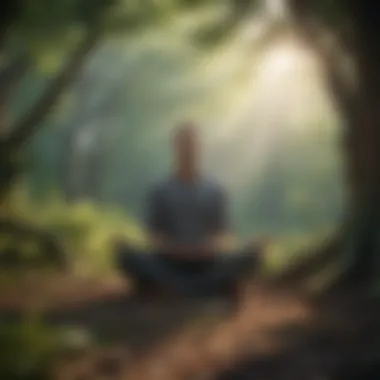 A person meditating in nature, embodying mindfulness and peace