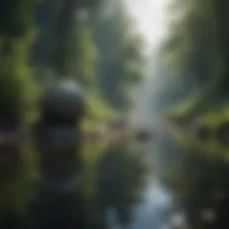 A serene landscape promoting mindfulness