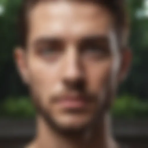 Abstract representation of narcissism showcasing distorted reflections