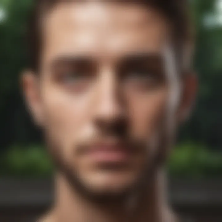 Abstract representation of narcissism showcasing distorted reflections