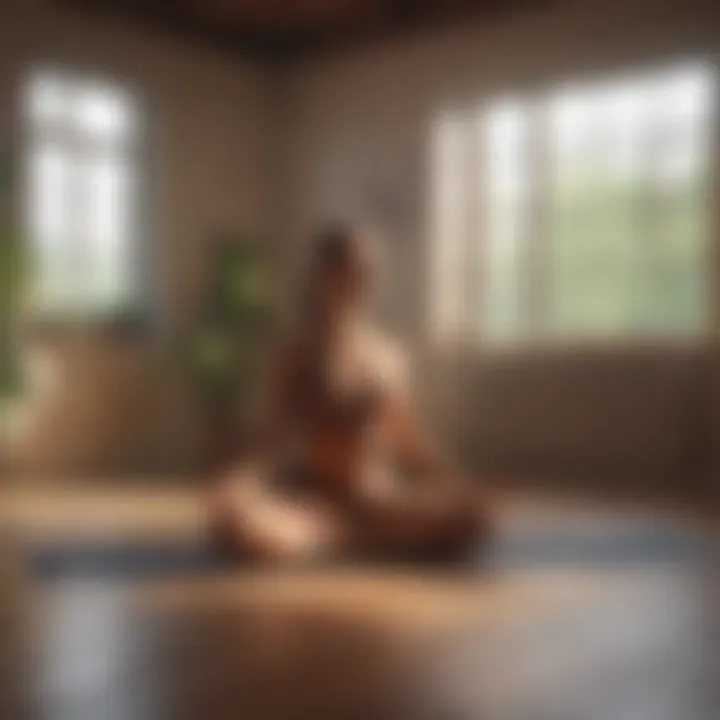 A peaceful yoga session in a sunlit room