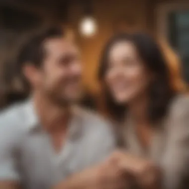 Joyful Moments Together A cozy scene with two individuals sharing a laugh, depicting joy in relationships