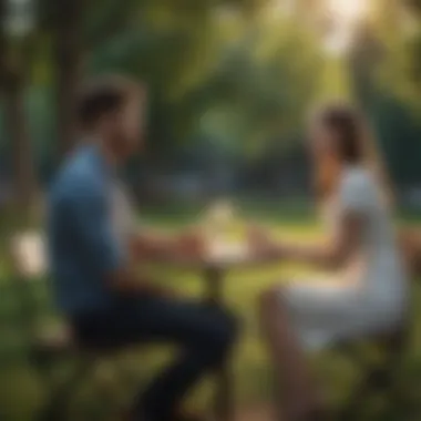 Mindful Dating Experience A peaceful park setting, representing mindful dating