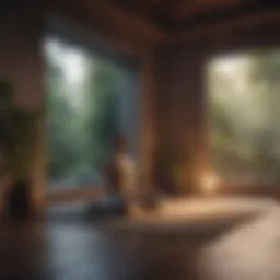Tranquil meditation space with soft lighting