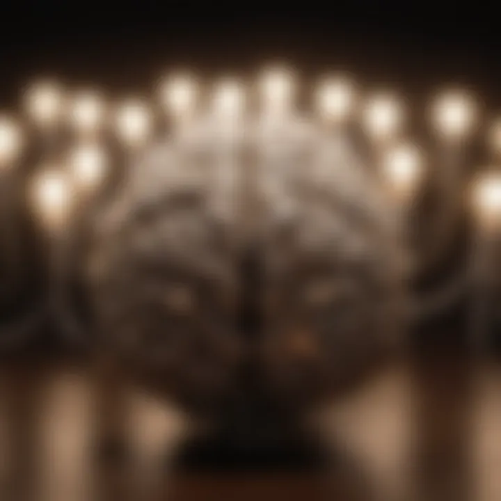 A brain represented with light bulbs symbolizing cognitive restructuring.