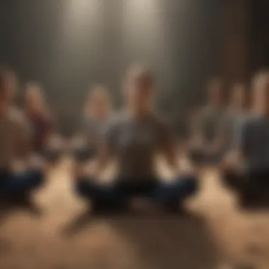 Mindfulness in Student Groups Diverse group of students engaged in mindfulness exercise