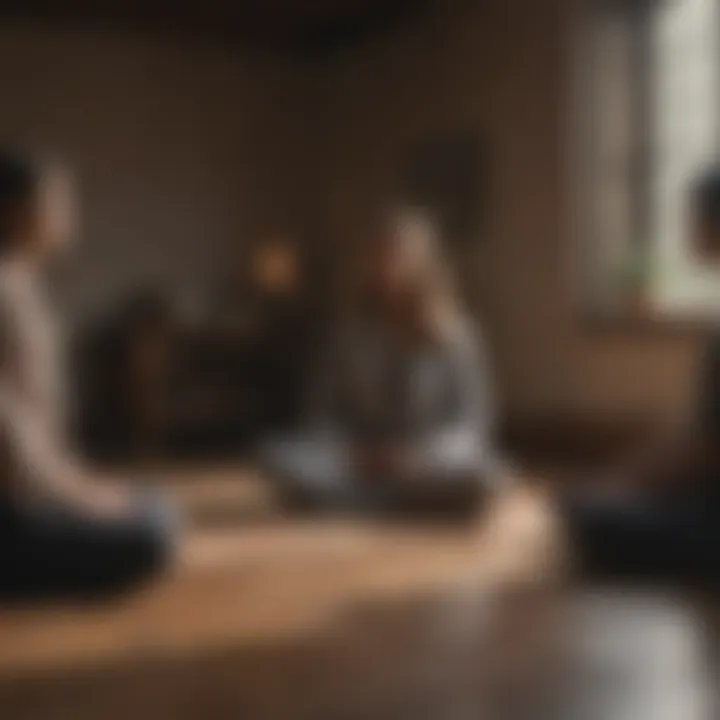 Teacher guiding students through meditation techniques