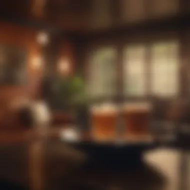 A Sanctuary of Comfort A cozy setting with warm lighting and comforting beverages