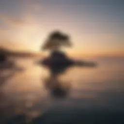 Tranquil landscape at dawn with soft light