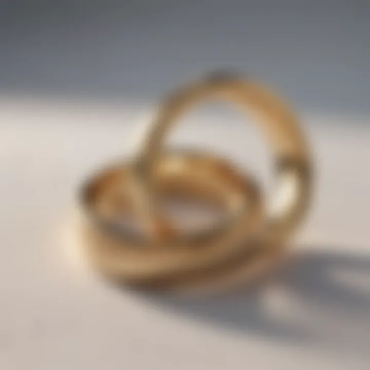 A pair of intertwined wedding rings symbolizing commitment and unity