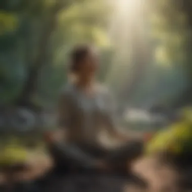 Woman meditating peacefully in nature