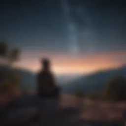 Illustration of a person gazing at a starlit sky