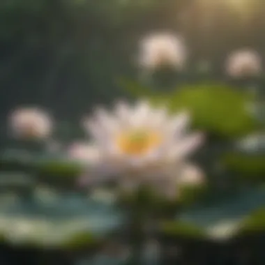 Lotus flower blooming in a peaceful pond