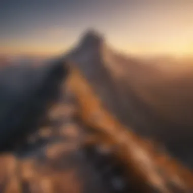 Majestic Mountain Peaks Bathed in Golden Light