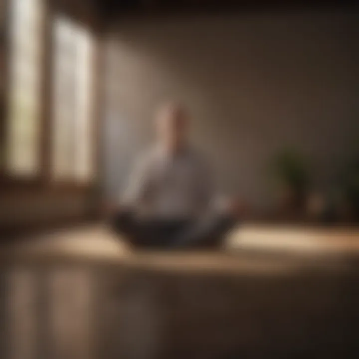 A person meditating in a tranquil setting, illustrating mindfulness techniques