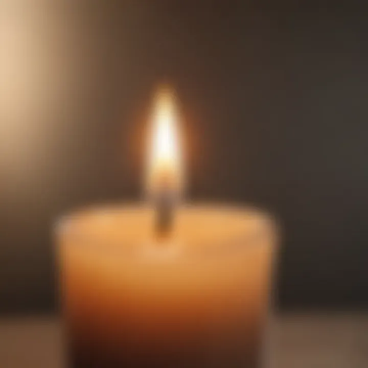 Close-up of a candle flame burning with soft focus background