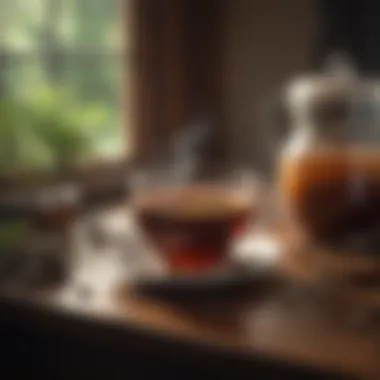 Warm herbal tea in a cozy setting