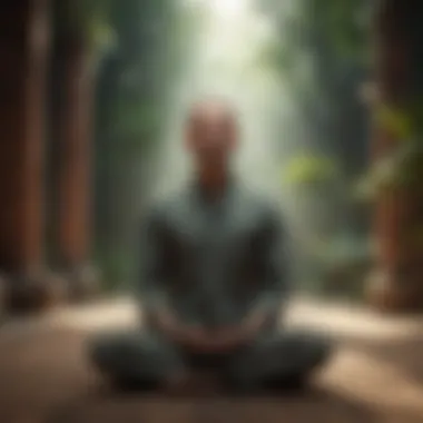 Meditation practitioner in focus