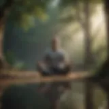 Illustration of a person meditating in a serene environment