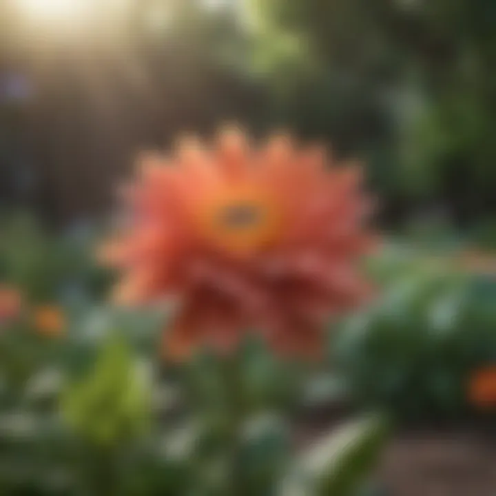 A vibrant flower blooming in a garden, symbolizing growth and presence