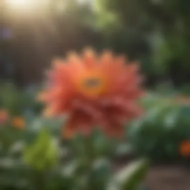 Embracing the Present A vibrant flower blooming in a garden, symbolizing growth and presence