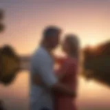 Mature couple enjoying a sunset together