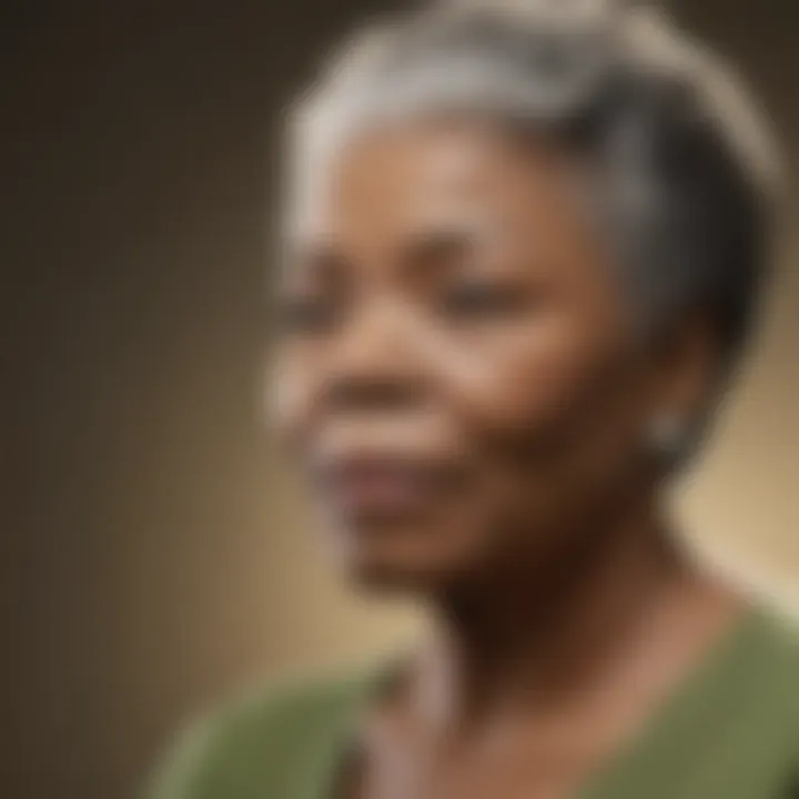 Maya Angelou portrait with serene expression