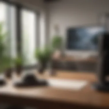 Creating a Calm Work Environment Workspace with a serene ambiance suitable for meditation