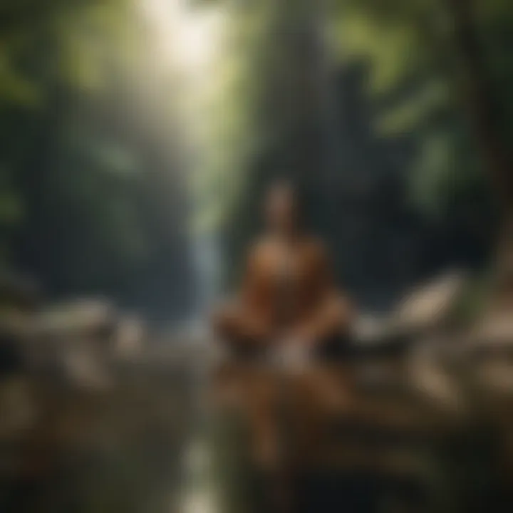 Individual meditating in a peaceful environment