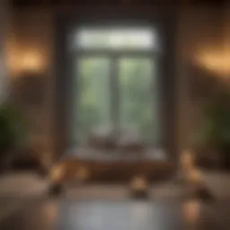 Tranquil meditation space with cushions and candles