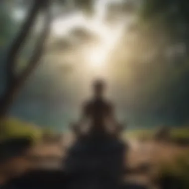 Meditation for Peaceful Mind Meditative person in serene nature setting