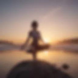 Person practicing yoga at sunrise