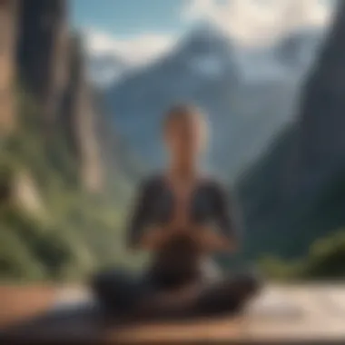 Yoga practitioner in a serene mountain setting