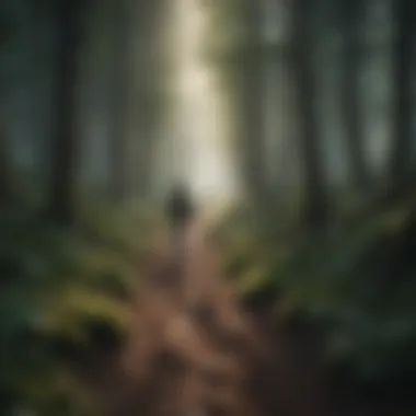 Person walking on a forest path immersed in mindfulness