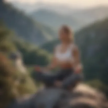 Person practicing yoga on a serene mountain top