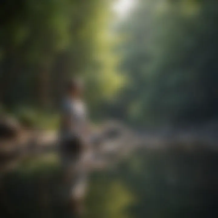 Close-up of a person meditating in a peaceful environment
