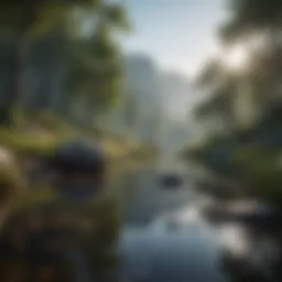 A serene landscape depicting tranquility and calmness
