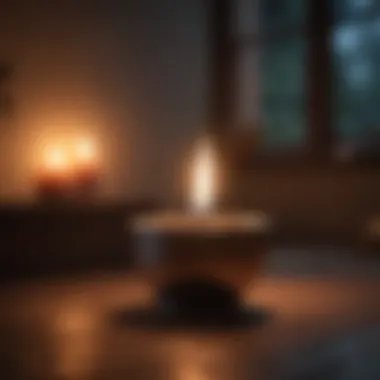 Mindfulness practice with soft candlelight