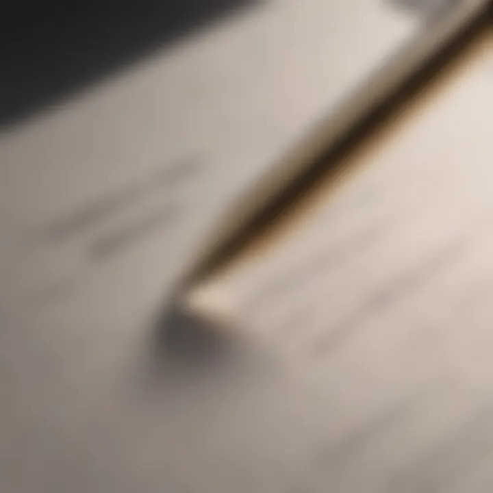 Close-up of a pen on a blank page