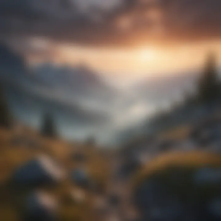 Misty Mountain Landscape at Sunrise