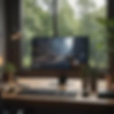 Remote Work Environment Individual engaged in remote work with minimal distractions