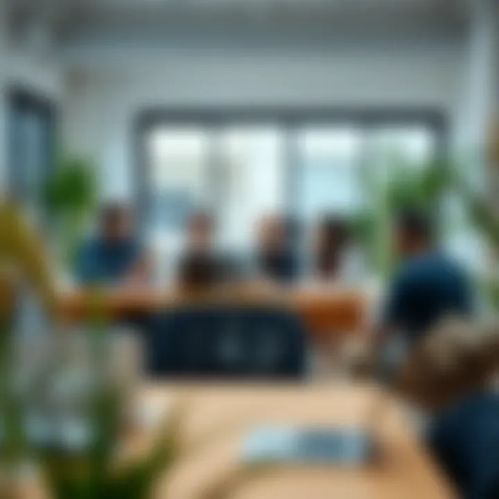 A team meeting in a relaxed, open space