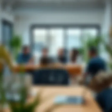 Collaborative Workspaces That Foster Well-Being A team meeting in a relaxed, open space