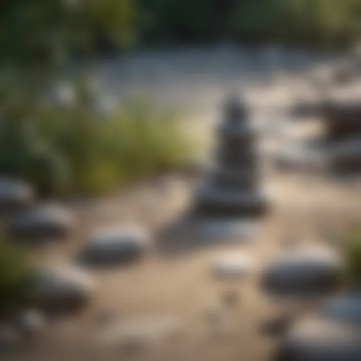 Balancing Stones in Zen Garden