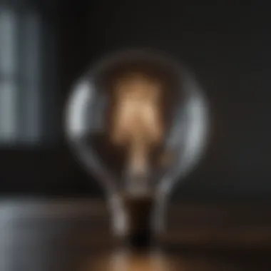 Illumination of Insight A light bulb illuminating a dark room, signifying moments of insight and clarity amidst confusion.