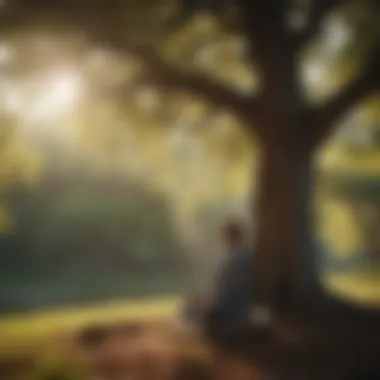 Meditation under tree