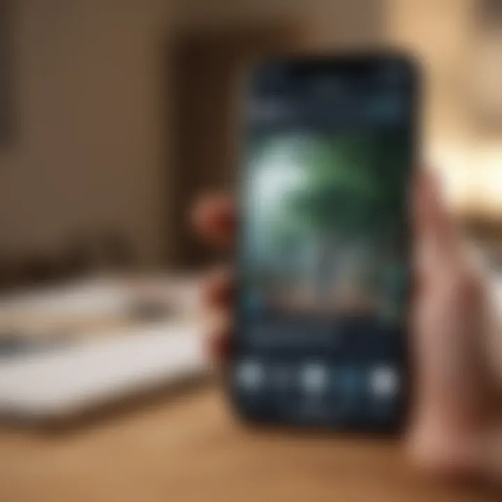 Close-up of a smartphone displaying a social media app for connecting.