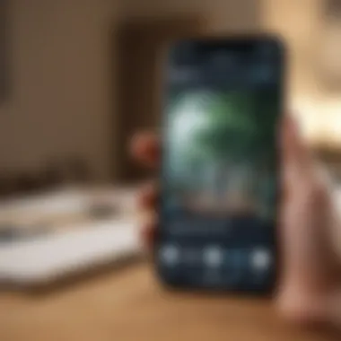 Utilizing Technology for Friendships Close-up of a smartphone displaying a social media app for connecting.