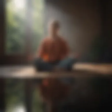 A person meditating in a calm environment